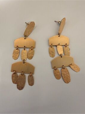Kendra Scott Gold-Tone Layered Hammered Dangle Earrings